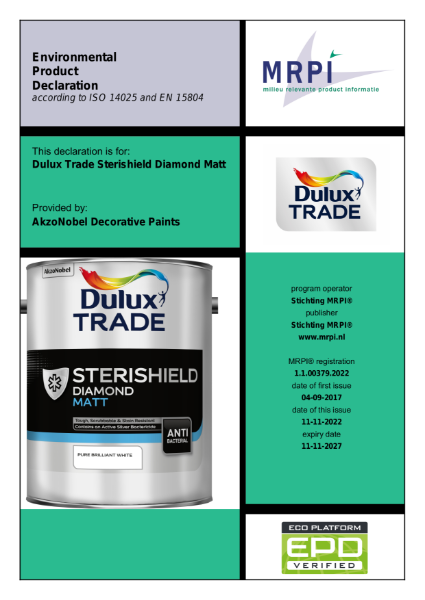 Dulux Trade Sterishield Diamond Matt EPD