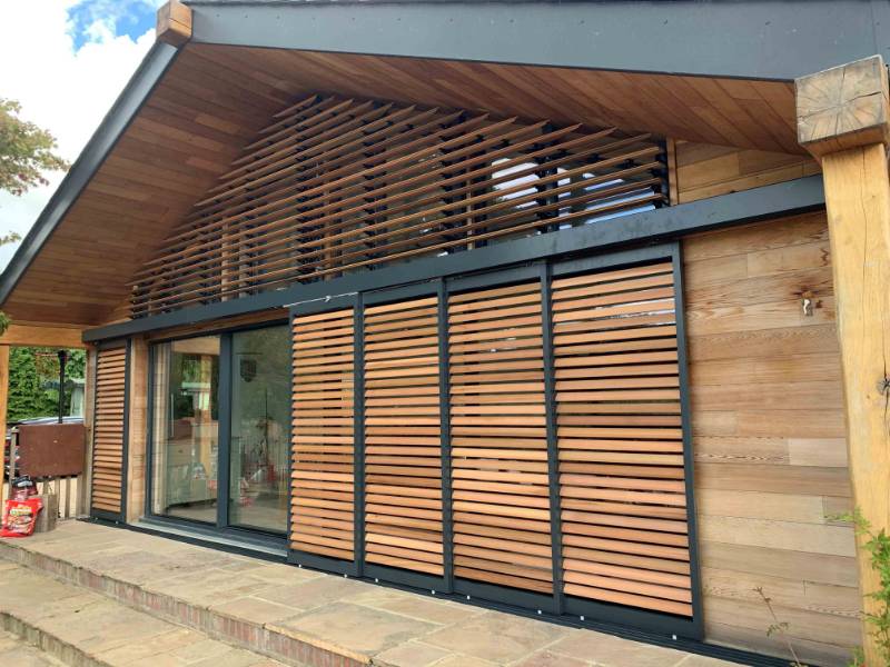 Unique Wood Louvres On a Garden House in Kings Langley