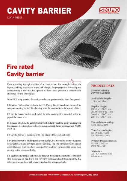 Securo FIREBREATHER® Cavity Barrier
