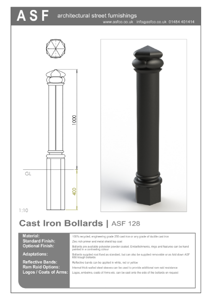 ASF 128 Recycled Cast Iron Bollard