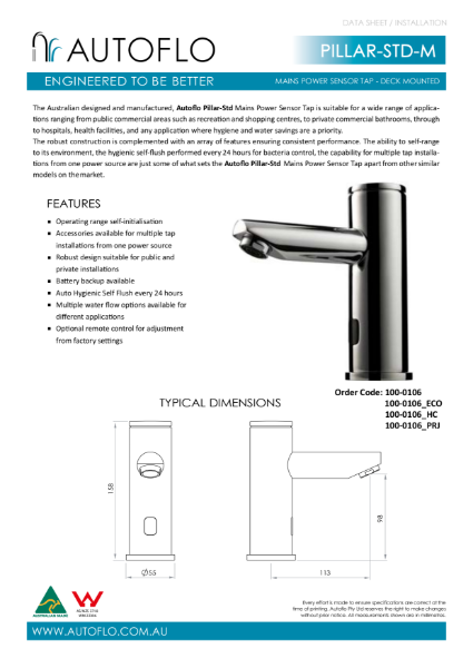 Pillar - STD - M Product data sheet