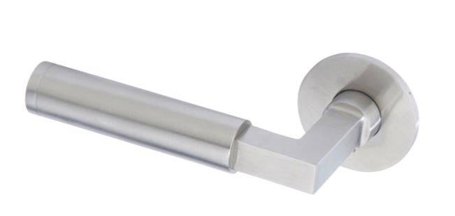 Rounded/Square Lever Handle on Slimline Rose - Door Handles (CH983) - Lever Handle