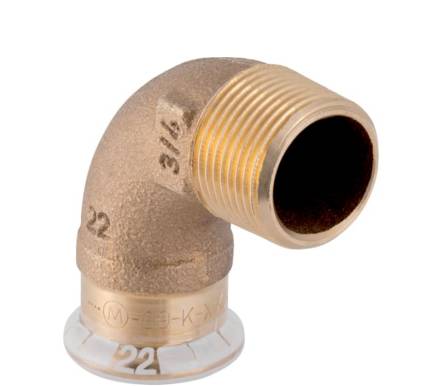 Geberit Mapress Copper Elbow Adaptor 90° With Male Thread (FKM, Blue)