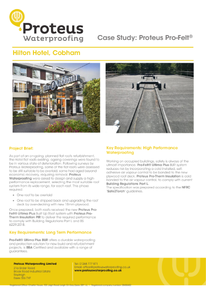 Case Study - Proteus Pro-Felt® - Hilton Hotel, Cobham