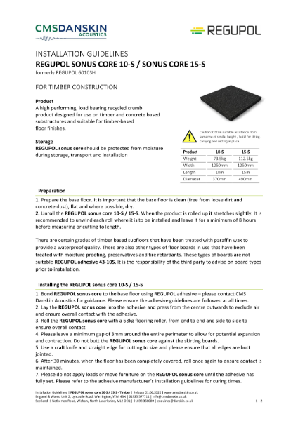 REGUPOL Sonus Core 10-S and 15-S