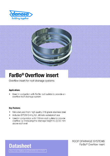 FarBo® Overflow Insert Datasheet