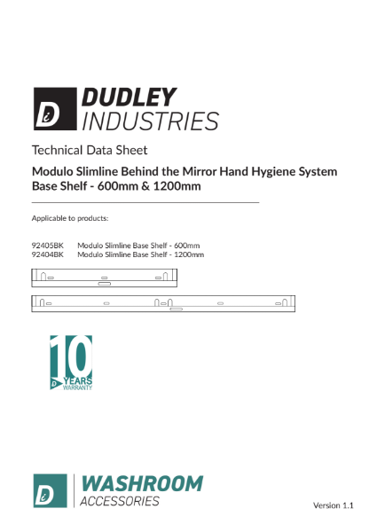 Modulo Slimline Technical Data Sheet - Shelf