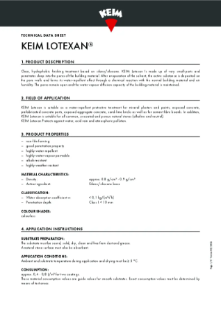 Keim Lotexan Technical Data Sheet