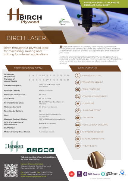 Birch Plywood - laser