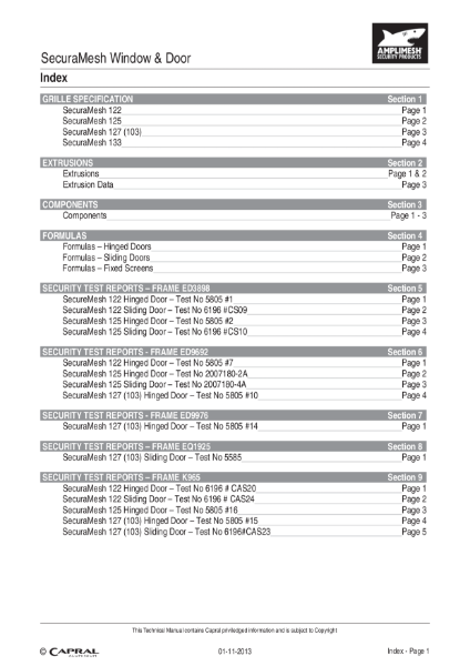 SecuraMesh Window and Door Technical Manual 2013_11_27