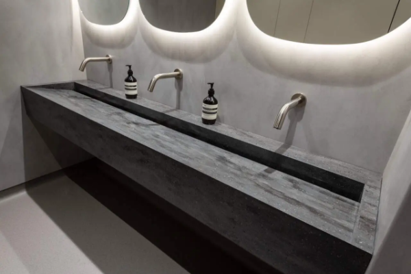 Commercial Solid Surface Wash Troughs