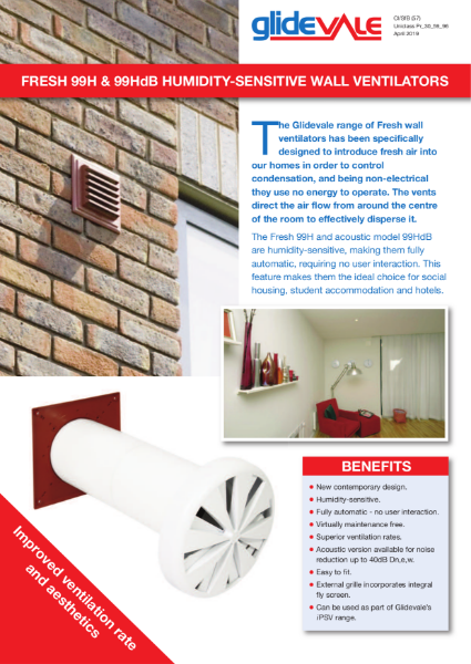 Glidevale Protect Fresh 99 & 99HdB Wall Ventilators