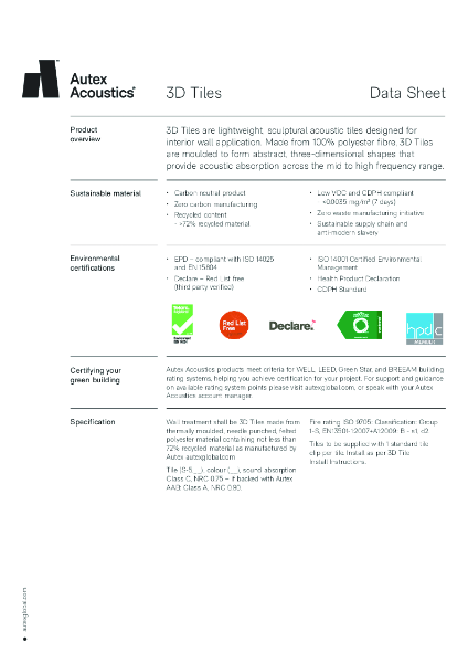 3D Tiles Datasheet