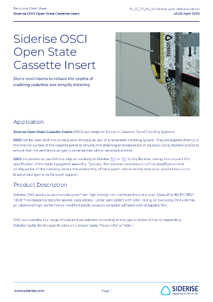 Siderise OSCI Technical Data Sheet v3.00