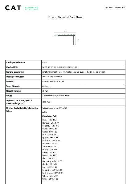 AN15 Satin Aluminium Technical Datasheet