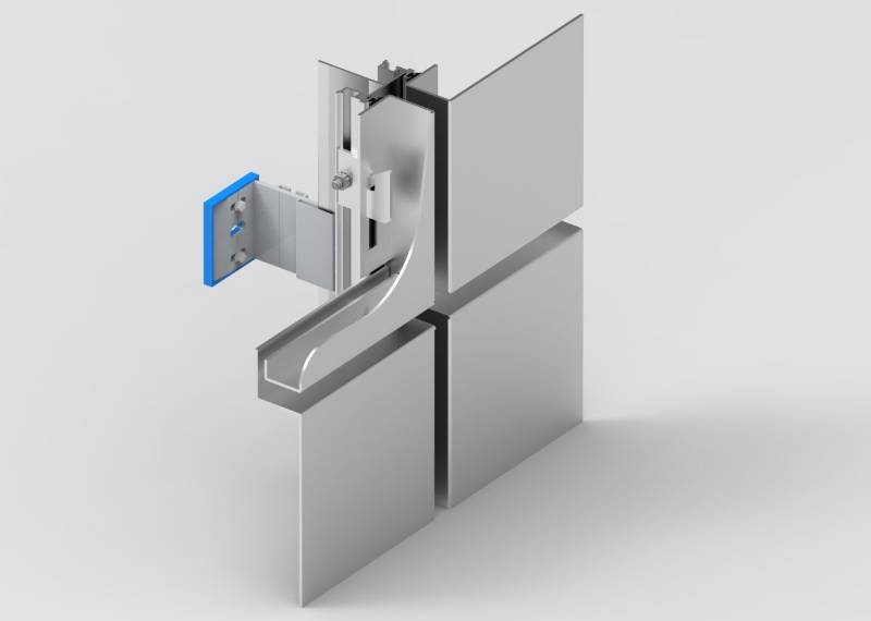 RF50-FR Fire Rated Metal Rainscreen Cladding System - 50 mm Fire Rated Hook-On Cassette Panel