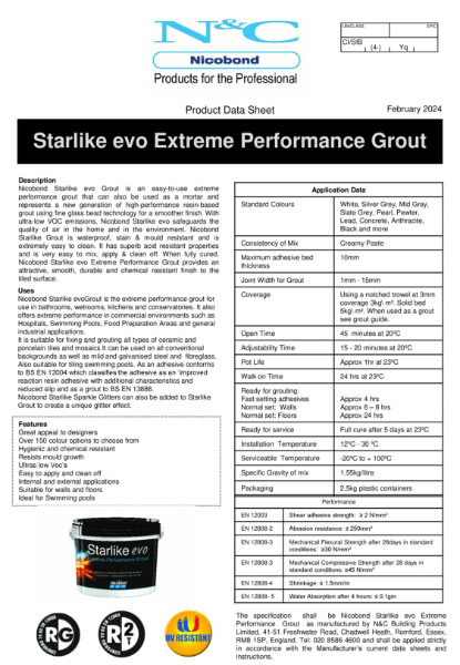 Nicobond Starlike evo Extreme Performance Grout