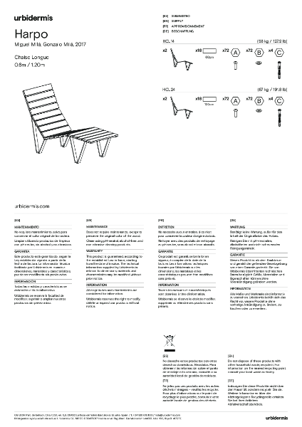Harpo Chaise Longue Installation Manual