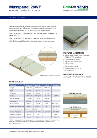 CMS Danskin Acoustics Masspanel 28WF - TDS issue 1 03 2026