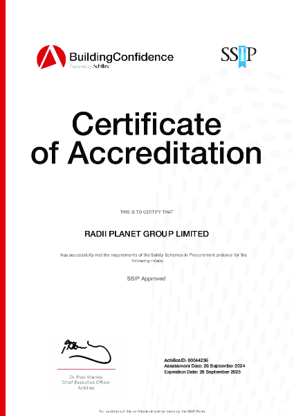 Achilles Building Confidence Certificate of Accreditation