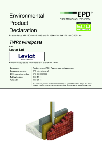 Environmental Product Declaration - Ancon Thermal Windposts