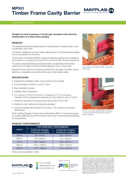 MP551 - TIMBER FRAME CAVITY BARRIER