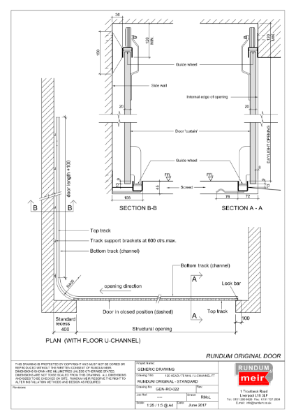 Rundum Original garage door U-channel