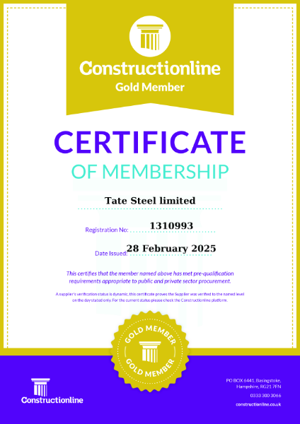 Constructionline Gold Certificate of Membership