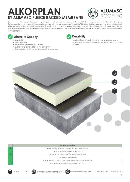 Fleece Backed PVC Single Ply Membrane Data Sheet