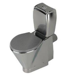 V130 Low Flushing WC and Cistern - Stainless Steel WC Close-Coupled