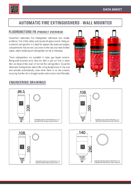 Automatic Fire Extinguishers (Wall Mounted)