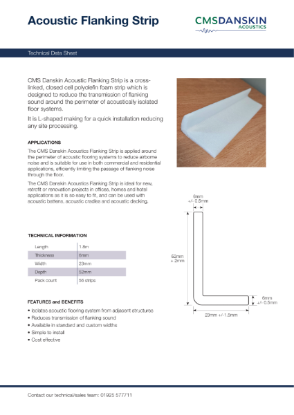 Acoustic Flanking Strip - Technical Data Sheet