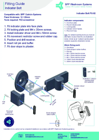 FG-02 BPF Indicator Bolt Fitting Guide | BPF Washroom Systems | NBS Source