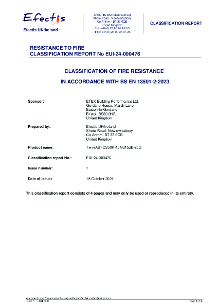 Fire classification report EUI-24-000476