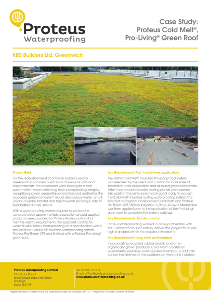 Case Study - Proteus Cold Melt® & Proteus Pro-Living® - KBS Builders Ltd, Greenwich