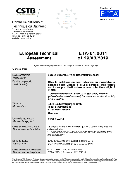 European Technical Approval (ETA)