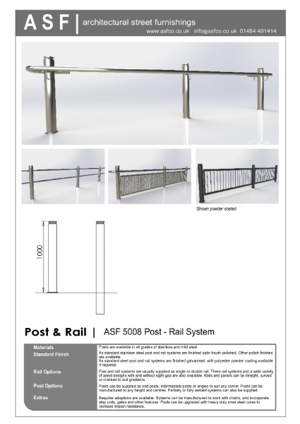 ASF 5008 Post and Panel / Post and Rail Options