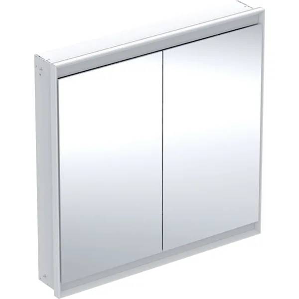 Geberit ONE mirror cabinet with ComfortLight and two doors, concealed installation, height 90 cm