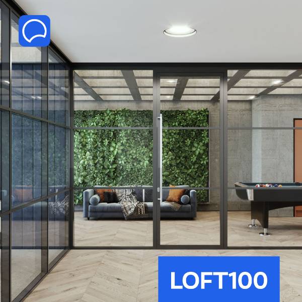 LOFT100 Offset Single Glazed Panel Partition System (Bonded)