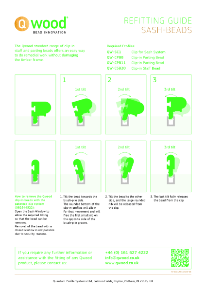 Qwood -  Clipped-In Sash Bead removal guide