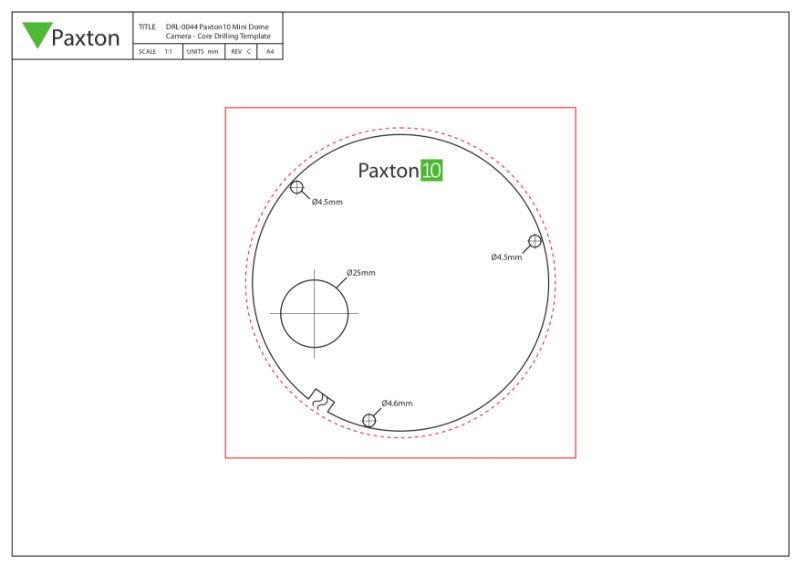 Paxton10 Mini Dome Camera, CORE series - template