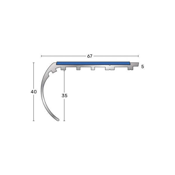 Stair Nosings For Carpet & Carpet Tiles (4-9mm gauge)