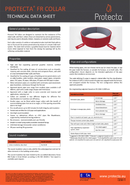 FR Collar - Intumescent Fire Rated Collar