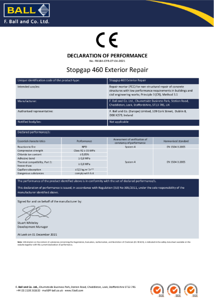 Stopgap 460 Exterior Repair CE