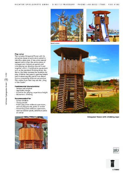 Timberplay Combined Play Structures - Octagonal Tower - Datasheet