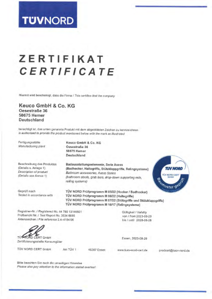 TUV -Nord certificate for AXESS 