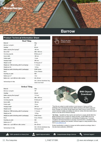 Barrow Technical Data Sheet