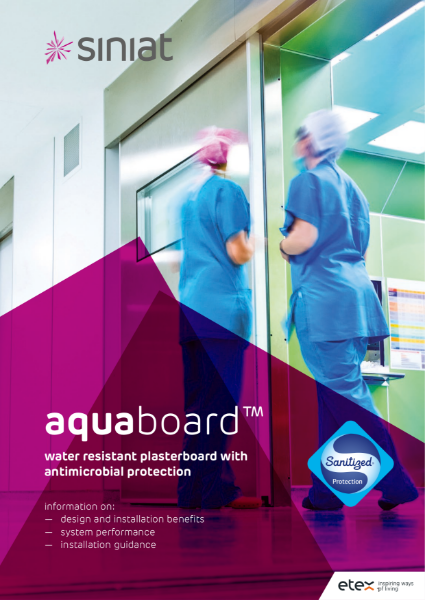 Siniat Aqua Sanitized Brochure - Water Resistant Plasterboard