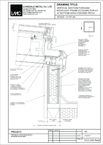 ECO-A3V-RevB EcoGard LP Opening Rooflight