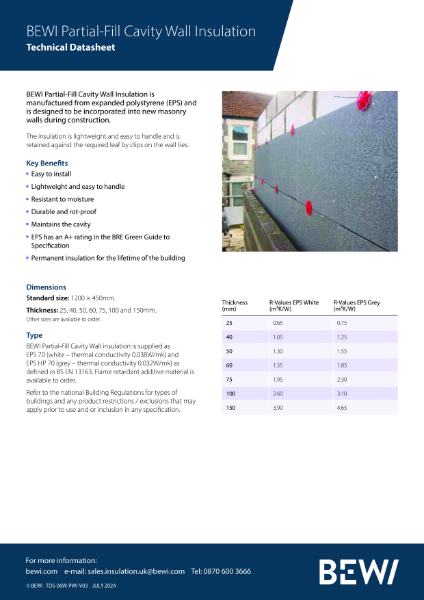 BEWI Partial-Fill Cavity Wall Insulation